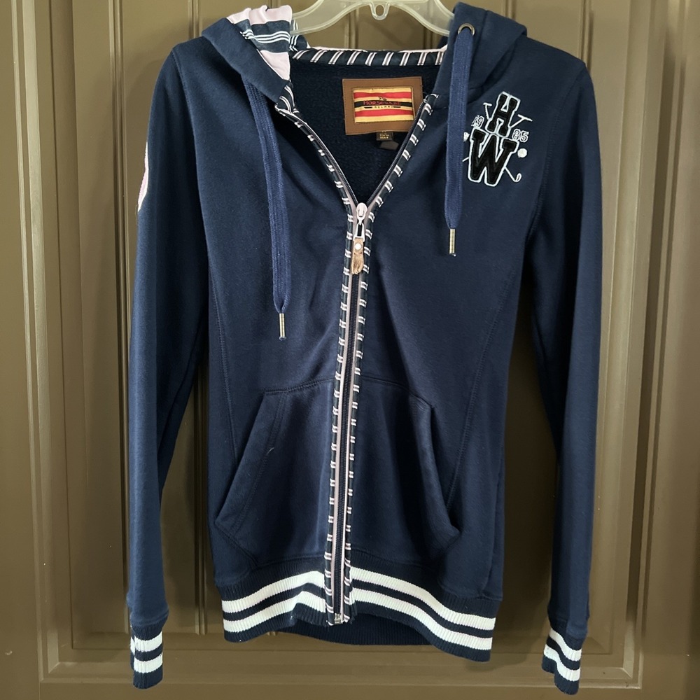 Horseware Ireland Kids Medium Jacket Blue White Pink.